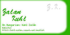 zalan kuhl business card